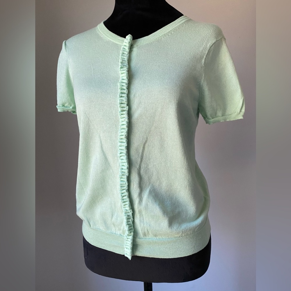 J Crew Short Sleeve Snap Front Cotton Cardigan